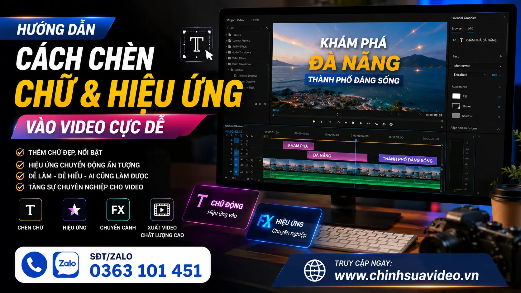 Cách Chèn Chữ Và Hiệu Ứng Vào Video