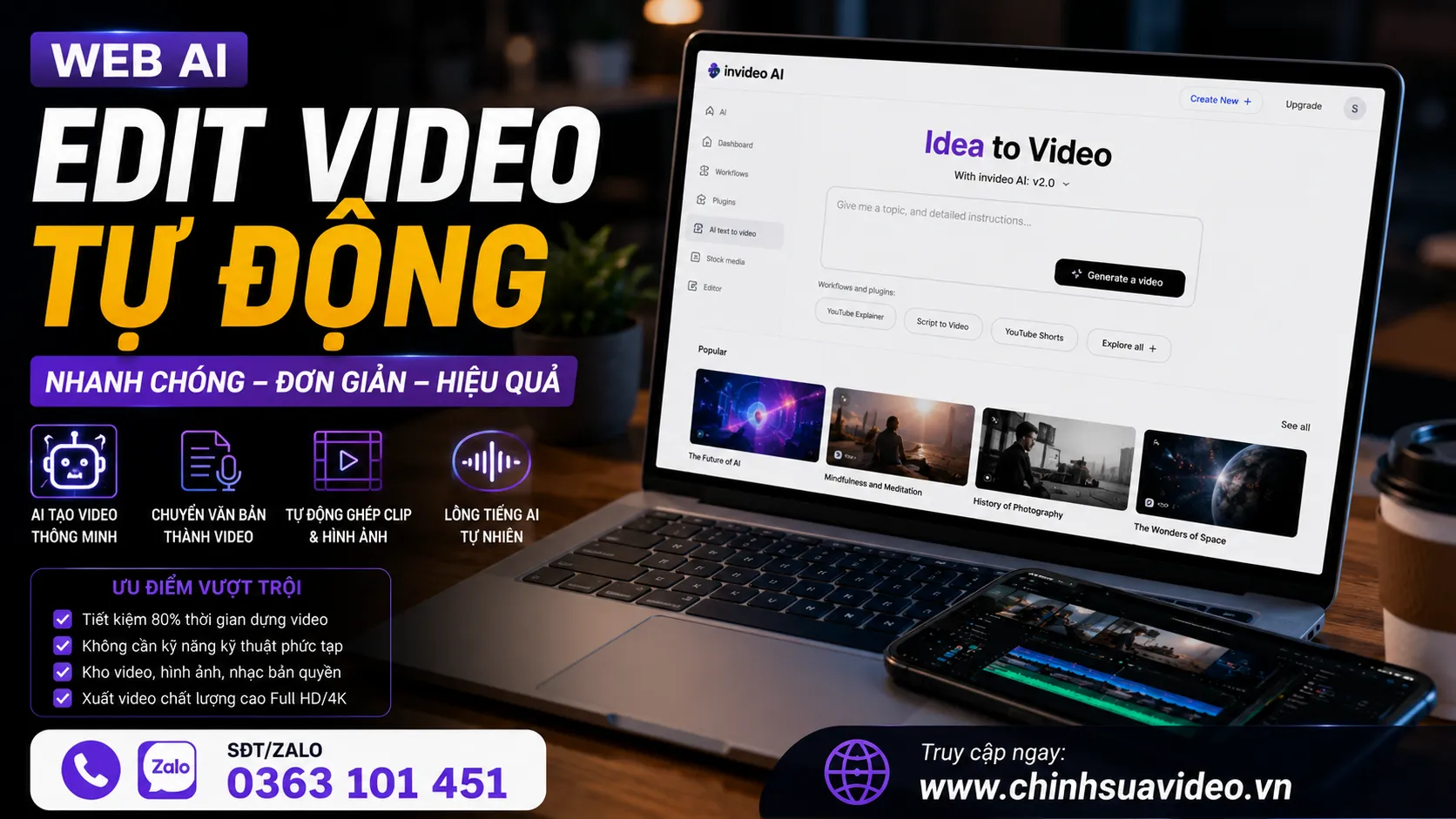 Web AI Edit Video Tự Động