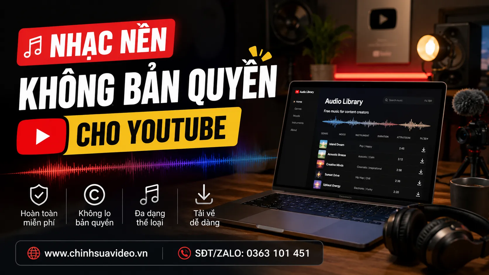 Nhạc Nền Không Bản Quyền Cho YouTube