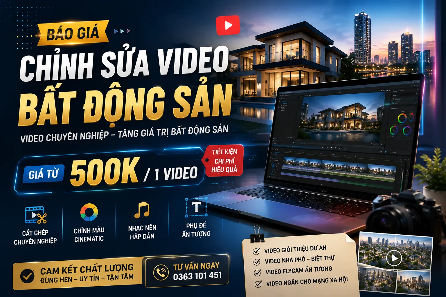 Báo giá chỉnh sửa video bất động sản