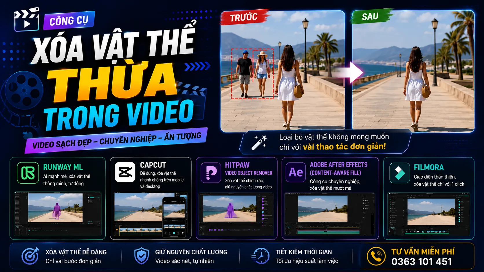 Công Cụ Xóa Vật Thể Thừa Trong Video