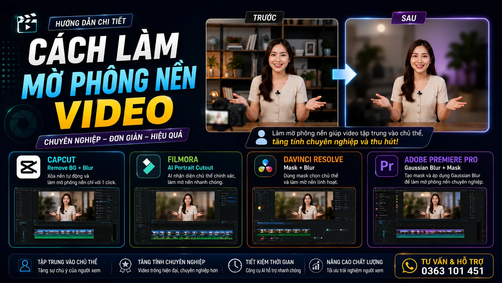 Cách Làm Mờ Phông Nền Video
