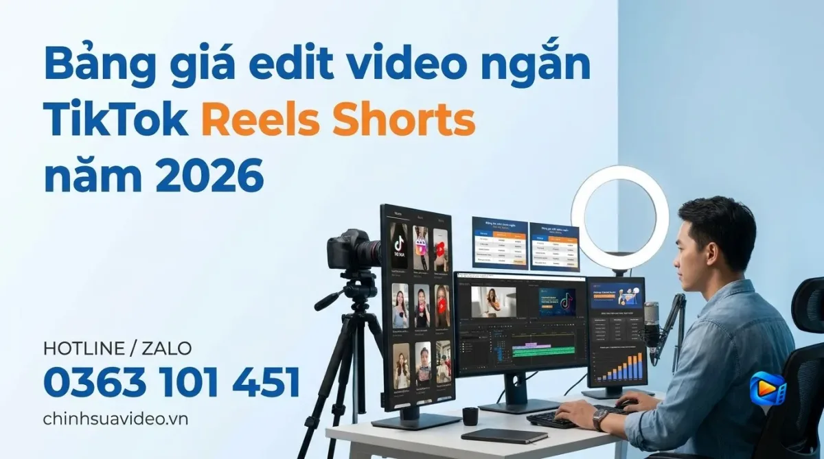 Bảng giá edit video ngắn TikTok Reels Shorts năm 2026