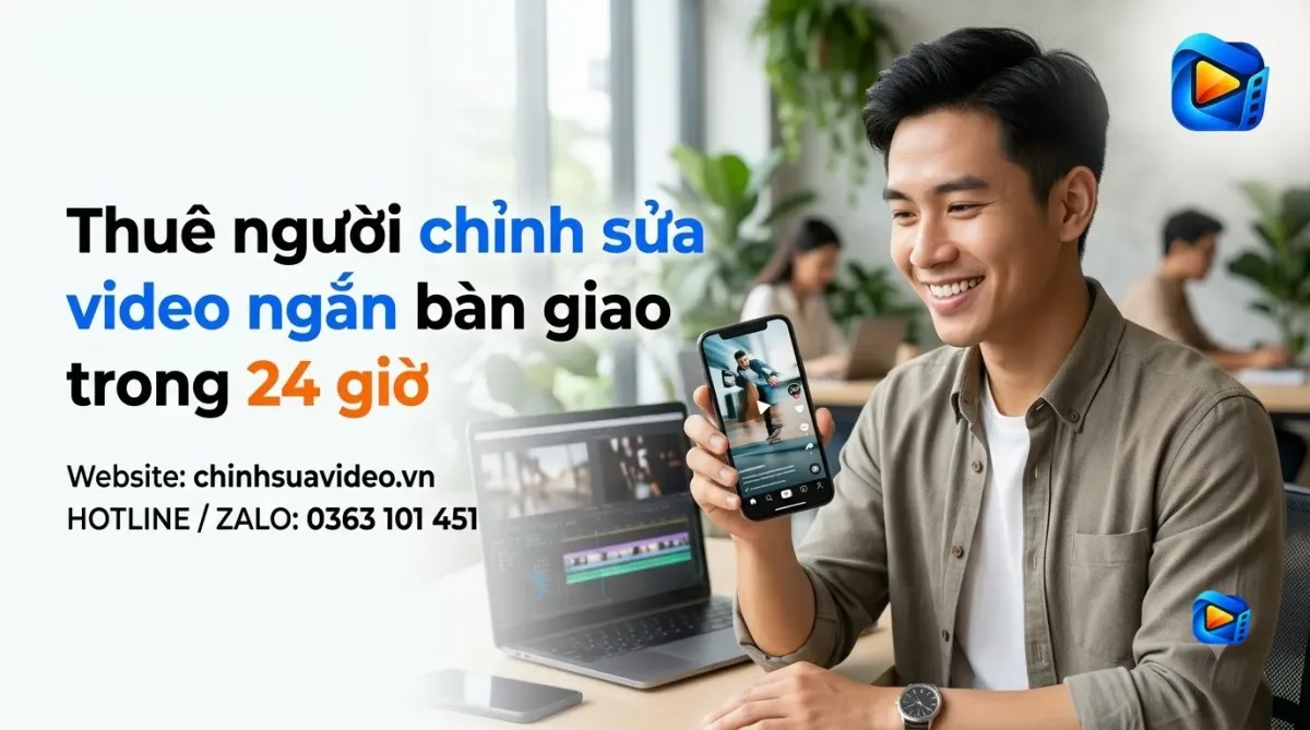 Thuê người chỉnh sửa video ngắn bàn giao trong 24 giờ