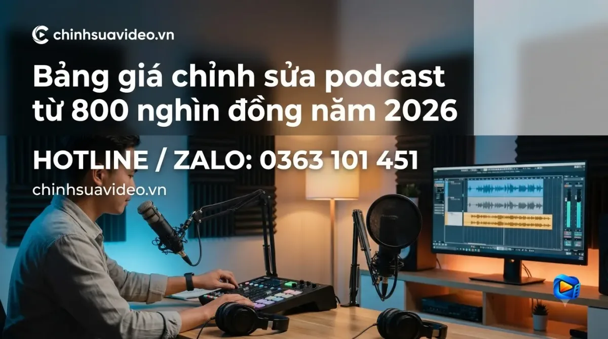 Bảng giá chỉnh sửa podcast từ 800 nghìn đồng năm 2026