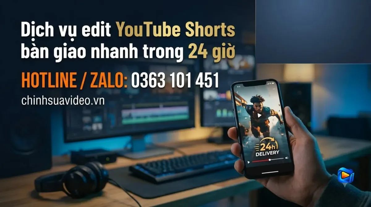 Dịch vụ edit YouTube Shorts bàn giao nhanh trong 24 giờ